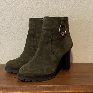 Tory Burch Green Sophie Lug Sole Booties